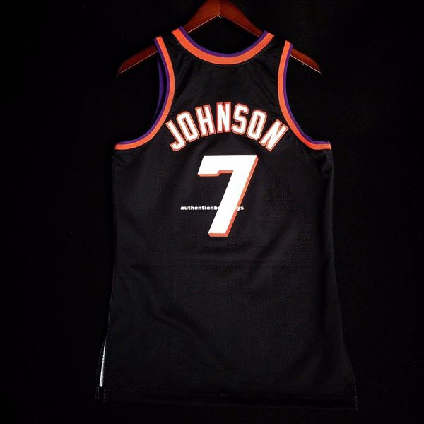 

100% stitched #77 kevin johnson mitchell ness sewn jersey black mens vest size xs-6xl stitched basketball jerseys ncaa, Black;blue