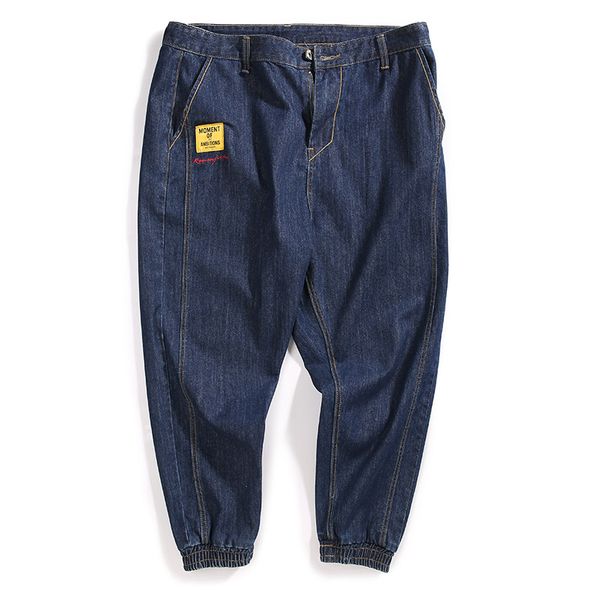

2020 size men's jeans loose korean trend toe pants loose small feet brand harlan pants men, Blue