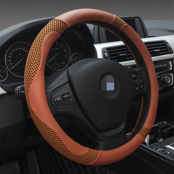 

38cm car steering wheel covers leather autos steering-wheel cover universal interior steering covers wheels auto accessories
