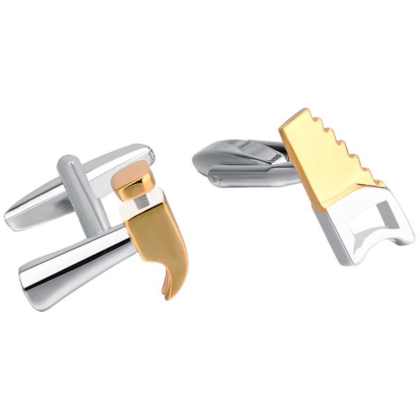 

silver and gold cufflinks shirt cuff nail sleeve button for special occasion