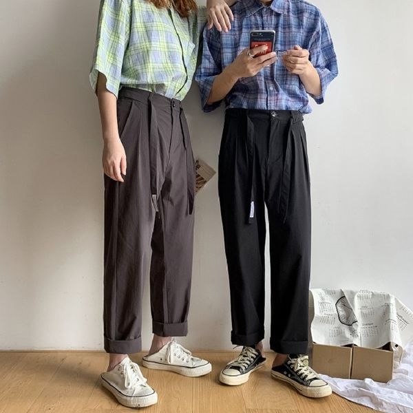 

2019 summer new thin section net red japanese explosion models cold men and literature fashion large size casual trousers, Black