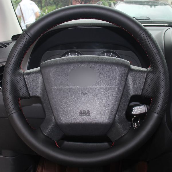 

black synthetic leather car steering wheel cover for jeep compass 2006-2010 old patriot 2007-2010