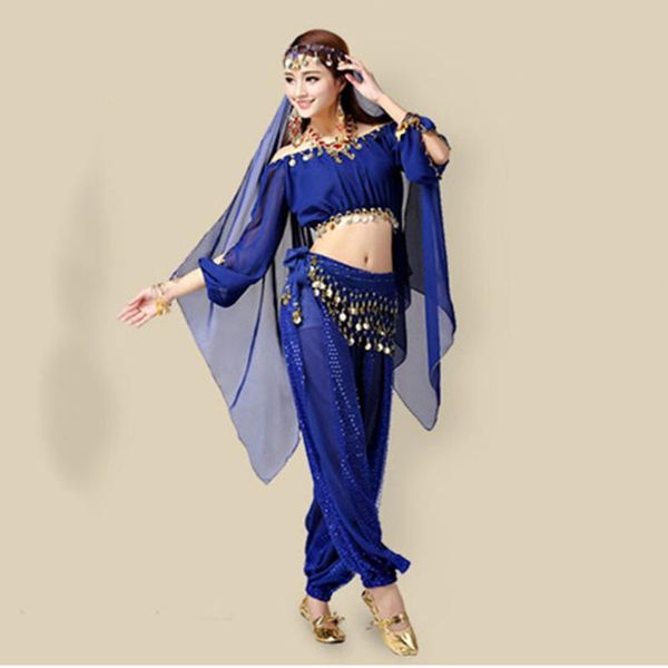 

stage wear belly dance dress set women pants girdle veil headdress earring bracelet bellydance costume dancing performance 0004, Black;red