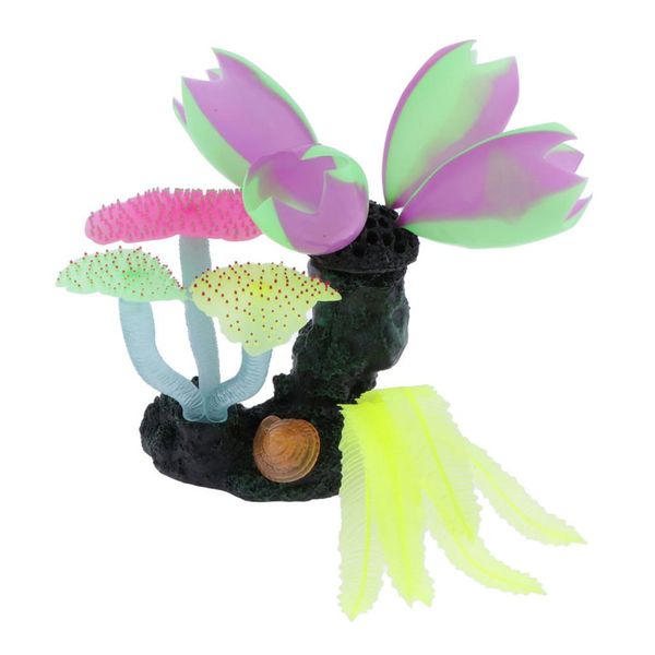 

glowing luminous aquarium fish tank decoration artificial plant decor