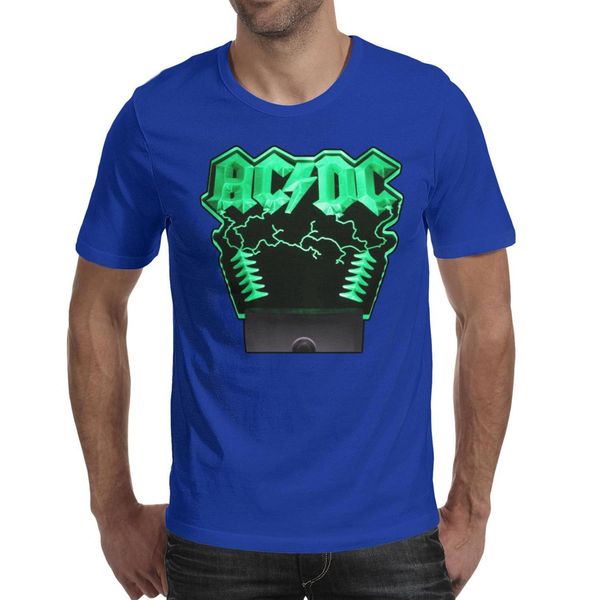 

acdc рок-н-ролл ламповая лента синяя футболка, рубашки, футболки, футболки с принтом забавный графический дизайнер супергерой друзья повседн, White;black