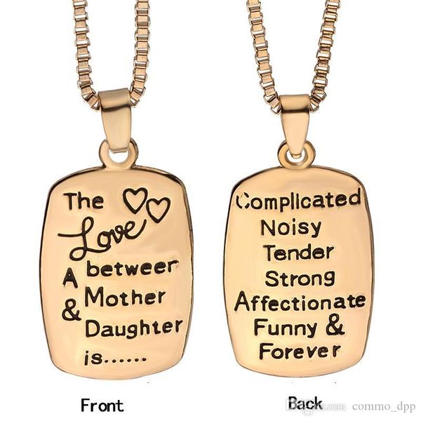 

new arrival the love between a mother & daughter is letters pendant necklaces for women family fashion jewelry, Silver