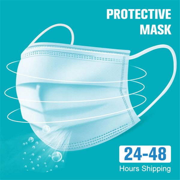 

50pcs 3 laye mask dust protection masks disposable face masks elastic ear loop disposable dust filter safety mask anti-dust