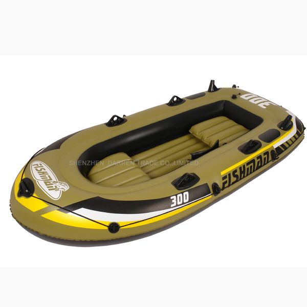 

2 adult+1 child inflatable fishing boat pvc rowing boats carry weight include two seat+a pair of oars+hand pump pvc