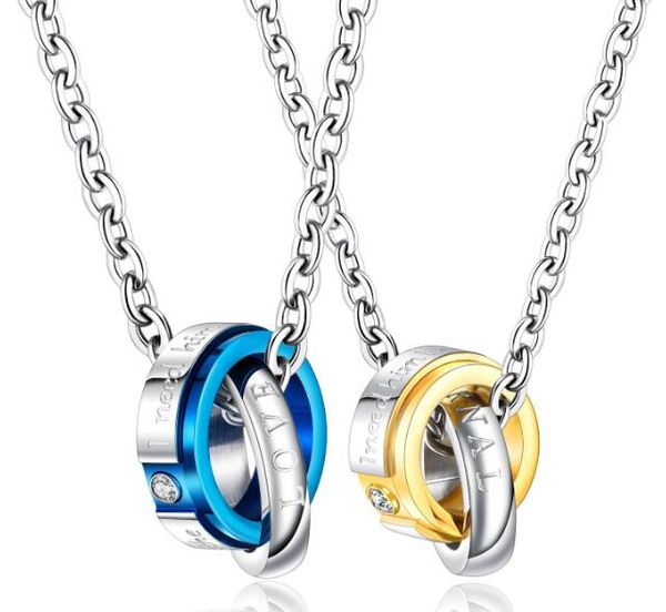

lover gifts couple stainless steel simple pendant valentine day gift clavicle chain necklace women men jewelry eternat love, Silver