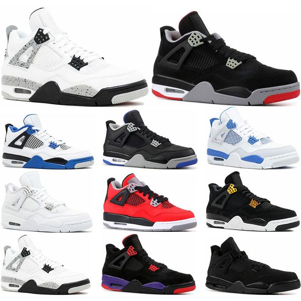 

mens basketball shoes 4s white cement pure money black cat raptor se sngl-dy royalty 4 sports sneakers trainers size 7-13