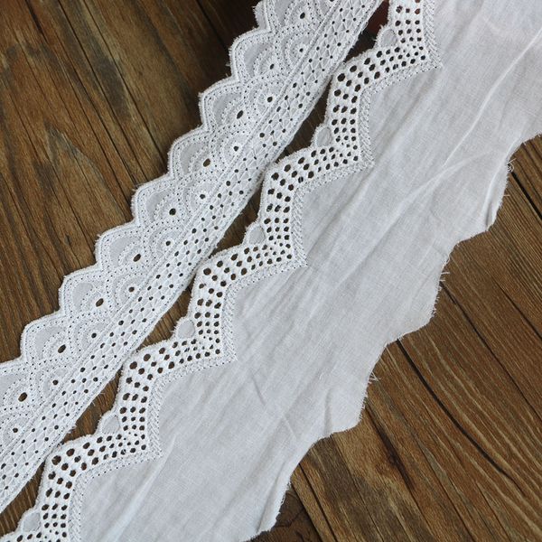 

cotton lace ribbon white 5yards diy handmade wedding party craft gift packing patchwork cotton crocheted lace ribbon, Pink;blue