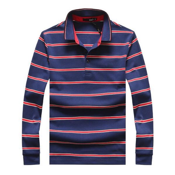 

2019 new pt25822 men polo shirt men's business work casual cotton male tees autumn long sleeve turn-down collar polo shirt, White;black