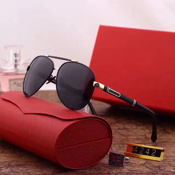 

mens sunglasses designer sunglasses man brand goggle glasses uv400 c letter 4242 6 colors optional with box, White;black