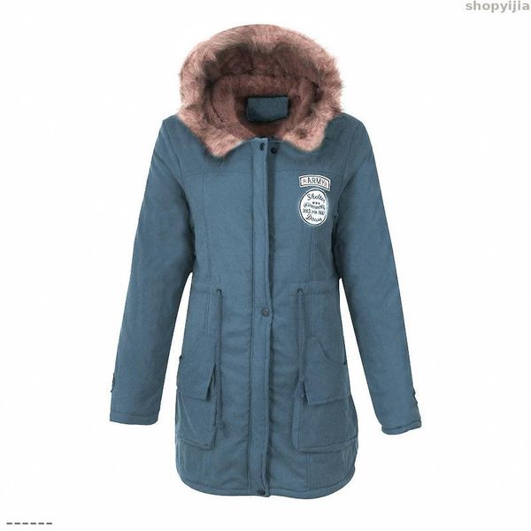 

new coat women's warm cotton hooded plus size ladies winter long coat women pink red parker long ladies winter, Black