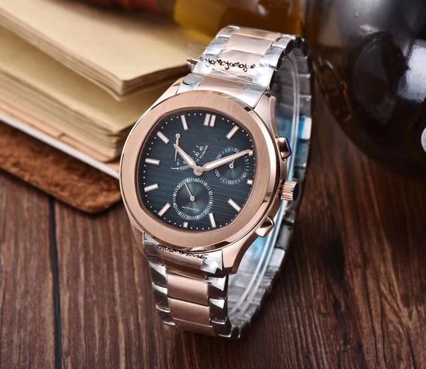 

men's 41mm luxury high-grade multi-function automatic mechanical watch, with 316l multi-function automatic mechanical watch, Slivery;brown