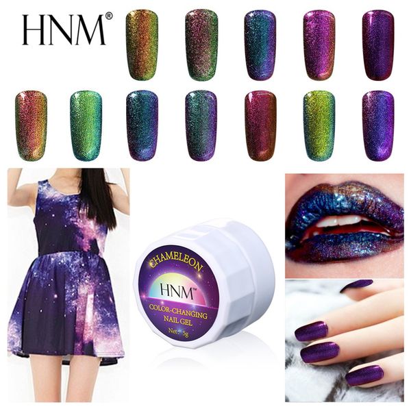 

hnm glitter new semi permanent uv gel nail polish 5g 3rd generation chameleon 12 colors stamping hybrid varnish base primer, Red;pink