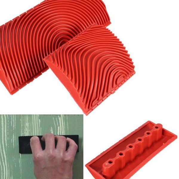 

2pcs 3 дюйма 6 дюймов имитация текстуры древесины краски валик кисть роспись стен инструмент