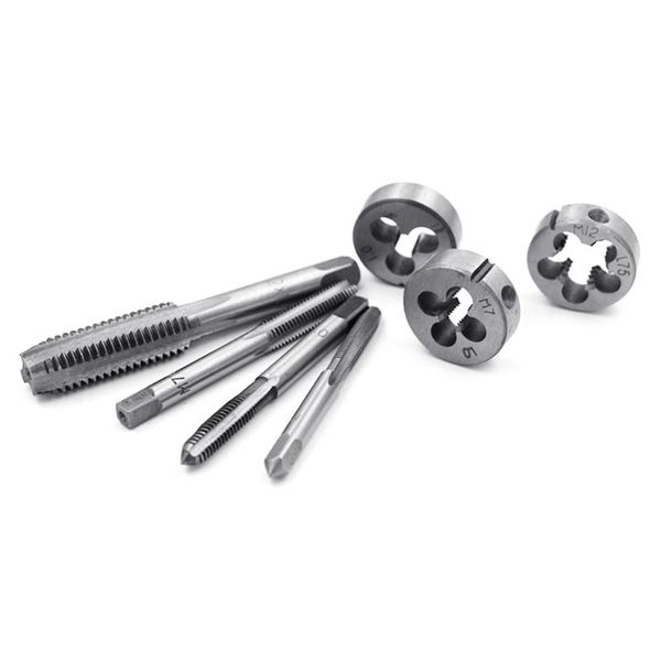 

12pcs tap die set m3-m12 screw thread metric taps wrench dies diy kit wrench screw threading hand tools alloy metal with bag