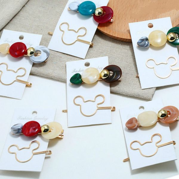 

korean 2pcs/set fashion acetate geometric hair clips for women headband sweet hairpins barrettes hairs accessories duftgold, Golden;white