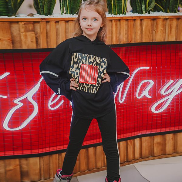 

girls clothes spring autumn leopard long sleeve + pants 2pcs sets tracksuit children clothing set kids clothes teens outfit, White