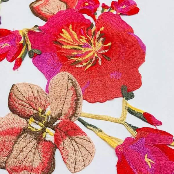 

2019 new fashion diy applique water soluble embroidery costume decoration dimensional colorful decals applique accessories, Black