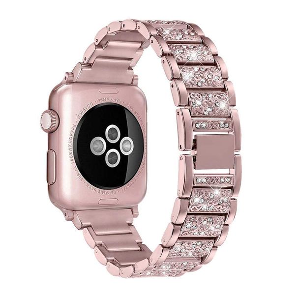 

Luxury Diamond Metal Strap for Apple Watch Band 38mm 40mm 42mm 44mm Stainless Steel Link Bracelet for iWatch 5 4 3 2 1