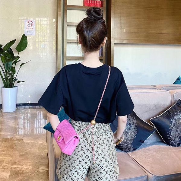 

summer women brands letter print two piece sets short sleeve and pants women tracksuit casual suit sports suits size s-l, White