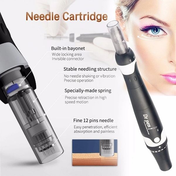 2021 Elettrico Derma Dr.Pen A7 Lunghezza Ago Regolabile 0.25mm-2.5mm Timbro Automatico Microneedle Roller anti acne Smagliature