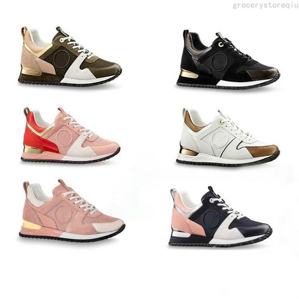 

new original box luxury genuine leather run away designer sneakers fashion casual shoes women shoes trainers men mixed color sz us 5-12, Black