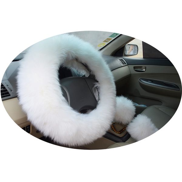 

winter warm wool handbrake cover gear shift cover steering wheel 38cm diameter 1 set 3 pcs