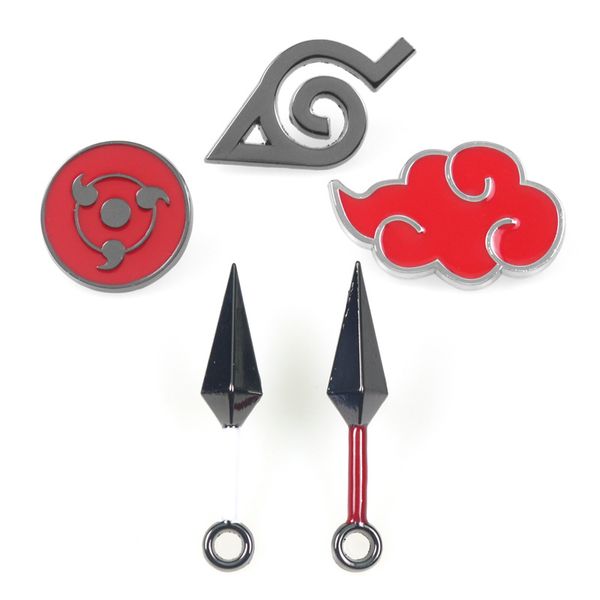 

anime naruto series brooch sharingan akatsuki logo kunai fashion accessories novelty personalized metal brooches jewelry broszki, Gray