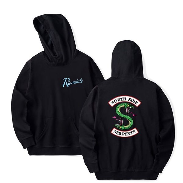 

riverdale hoodie men women south side serpents harajuku riverdale southside boys girls oversize sweatshirts pullover hoodies, Black