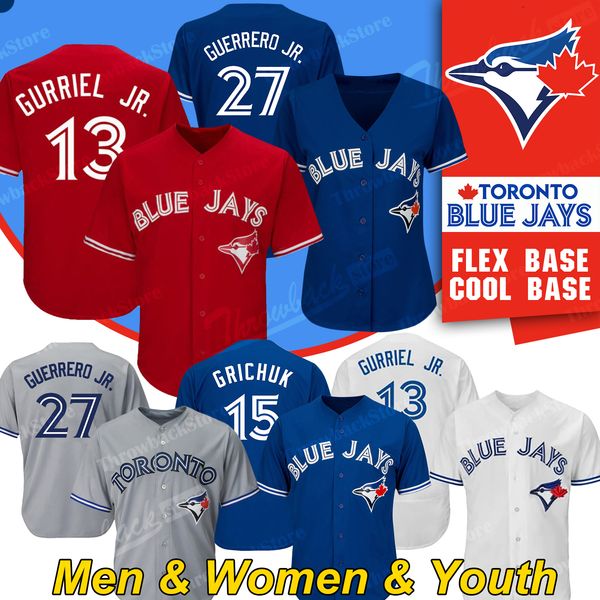 

toronto vladimir vlad guerrero jr. blue jays jersey 13 lourdes gurriel jr. brandon drury randal grichuk bo bichette baseball jerseys, Blue;black