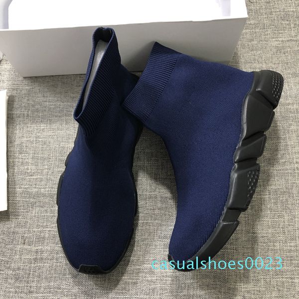 

2019 blue sock shoe men and women casual shoe speed socks race runners slip-on black shoes with box sneakers dhl c23