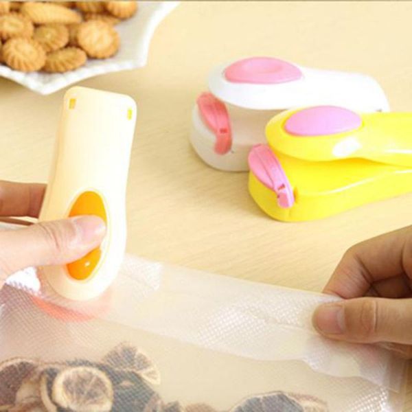 

portable heat sealer plastic package storage bag mini sealing machine handy sticker for food snack bag clip kitchen accessories
