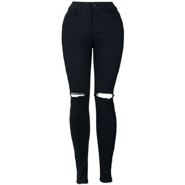 

spring 2020 new women skinny ripped jeans fashion high waist stretch black white street women jeans plus size 2xl femme, Blue