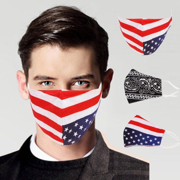 

face cover filtering flag printing pattern reusable cotton reathable washable maske mouth face from pollution washable maska, Black