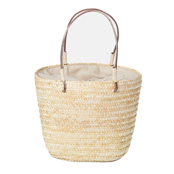 

asds-summer women durable weave straw beach bag feminine woven bucket grass casual tote handbags knitting rattan bags