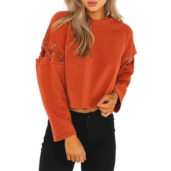 

fashion long sleeve stitching openwork sweater, Tan;black