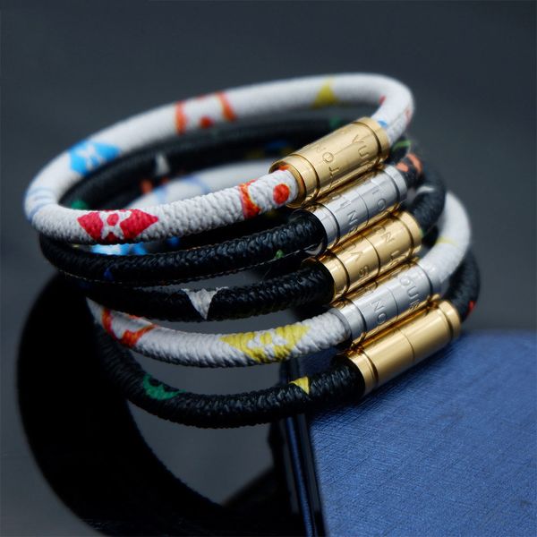 

new men and women stainless steel leather bracelet hologram bracelets realy leather bracelet couples lucky for hand catenary 2018, Golden;silver