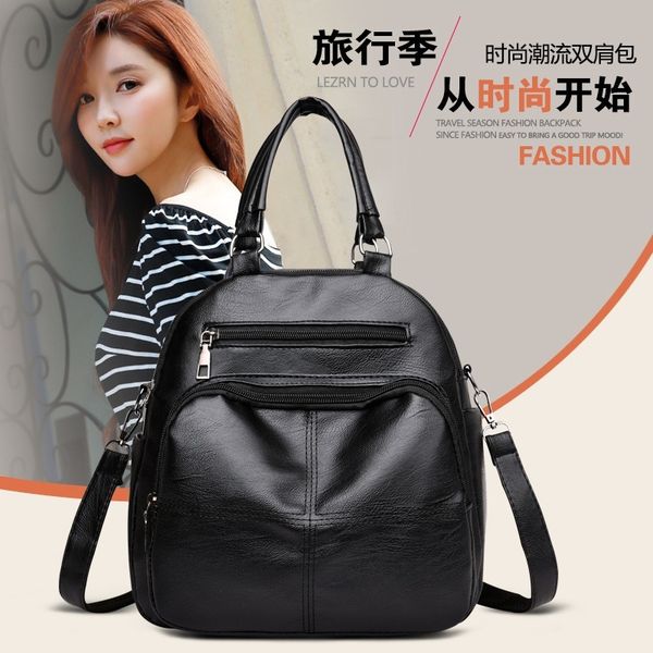 

2020 new women's bag simple student bag car stitch backpack outdoor travel ladies backpack