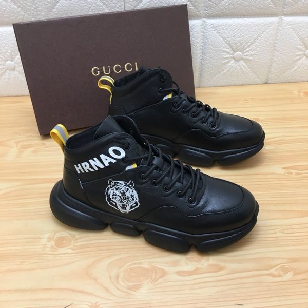 

fast delivery new style high-end men's casual sports basketball shoes hiking shoes triple fashion men's brand platform men's, Black