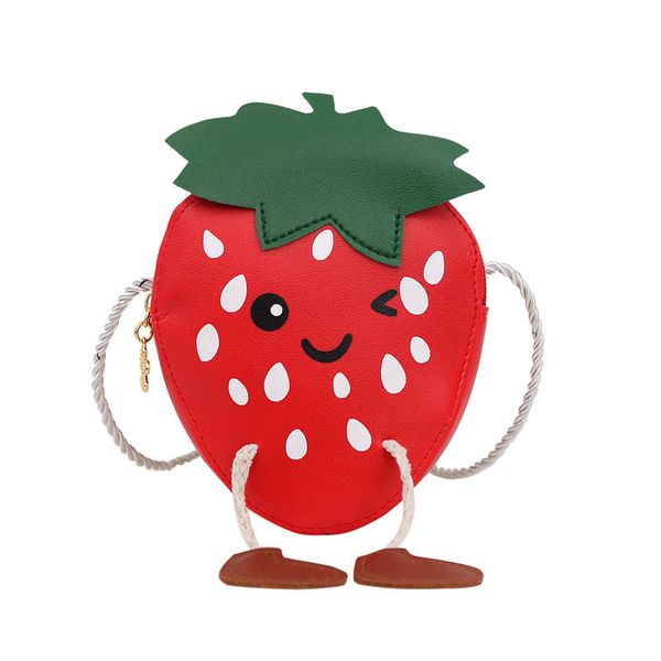 

purse storage female bag small fresh handbag simple and easy to carry casual shoulder messenger bag fashion pu strawberry