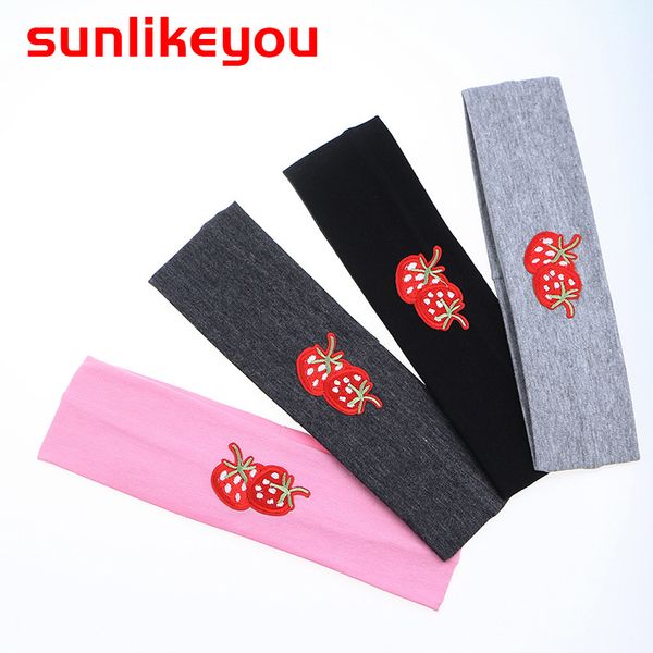 

sunlikeyou новорожденных hairbands мальчики хлопок мягкая эластичная обруч для девочек клубничный тюрбан луки детские ободок, Slivery;white