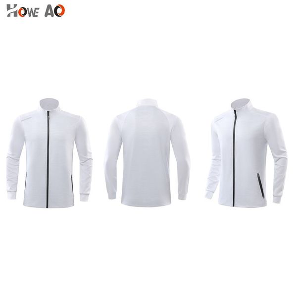 

howe ao fitness gym coat polyester jacket male sport training zipper high elastic basketball soccer long sleeves shirts, Black;red