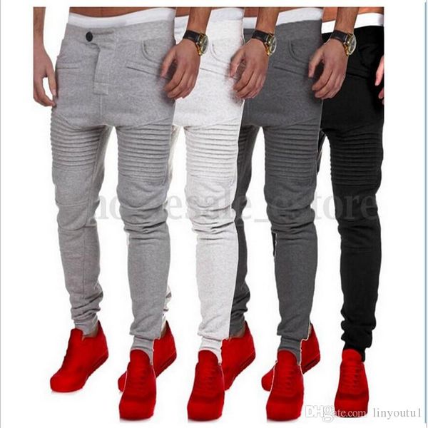 

2018 casual pants spring new elastic waist male sweatpants loose fit trousers mens joggers sportwear pants for men, Black