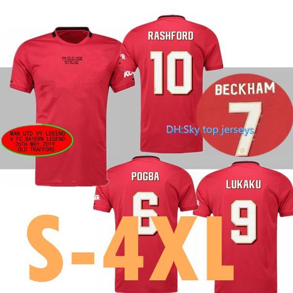 

xxl 3xl 4xl 19 20 manchester soccer jerseys united legend vs bayern legend 2019 2020 man beckham solskjaer sheringham football utd shirts, Black;yellow