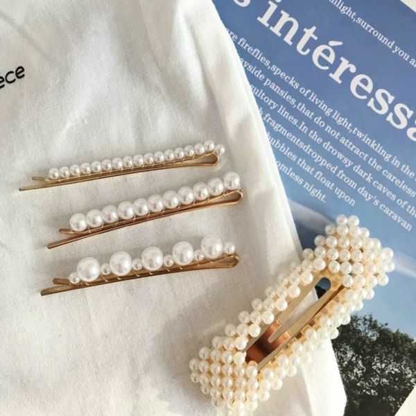 

pearl hair slide barrette hairclip hairpins pearl white crocodile hair clips oversized parel haarclip pearl hair grwha, Black;brown