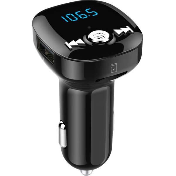 

jilang fm transmitter bluetooth handscar kit car audio mp3 player with 2.4a dual usb charger support u disk / tf card