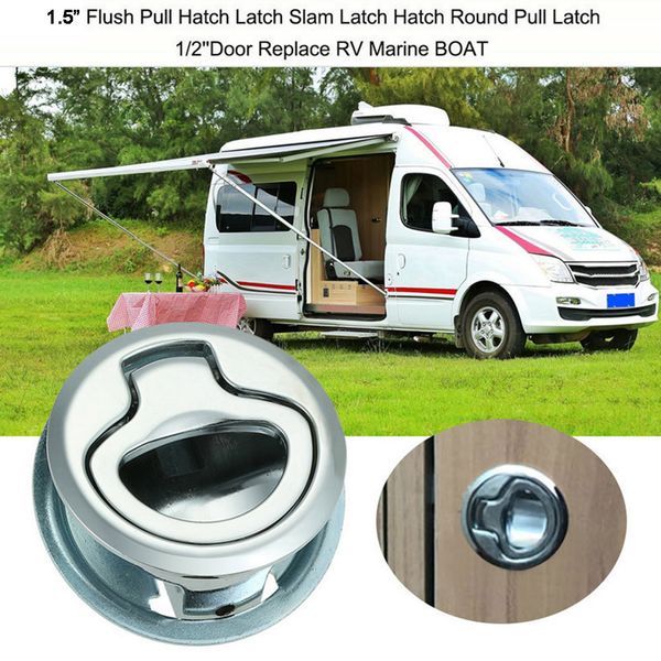 

2 pack aluminium 2 inch flush pull hatch slam latch for rv boat deck - non-locking